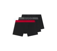 Boxershorts HUGO UNDERWEAR "TR GIFT VEGA", Herren, Gr. S (48), 3 Stk., Jersey, schwarz (schwarz 001), Jersey, Obermaterial: 95% Baumwolle, 5% Elasthan, körpernah, Unterhosen, mit kontrastfarbenen Bund