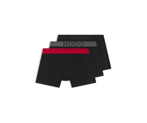 Boxershorts HUGO UNDERWEAR "TR GIFT VEGA", Herren, Gr. XL (54), 3 Stk., Jersey, schwarz (schwarz 001), Jersey, Obermaterial: 95% Baumwolle, 5% Elasthan, körpernah, Unterhosen, mit kontrastfarbenen Bun