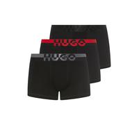 Boxershorts HUGO UNDERWEAR "TRUNK TR. SPLIT LOGO", Herren, Gr. XL (54), 3 Stk., schwarz 002, Jersey, Obermaterial: 67% Modal, 28% Baumwolle, 5% Elasthan, Unterhosen, enganliegend, kurzes Bein (6611636