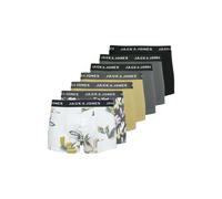 JACK&JONES Herren Boxershorts, 7er Pack - JACABSTRACT TRUNKS 7 PACK, Baumwoll-Stretch Schwarz/Grau/Khaki/Weiß S