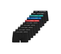Boxershorts JACK & JONES "Boxershort JACHUEY TRUNKS 5 PACK 10er Pack", Herren, Gr. L, bunt (schwarz, rot, blau, petrol, schwarz), Obermaterial: 95% Baumwolle CO. 5% Elasthan EL., Unterhosen (56788514-