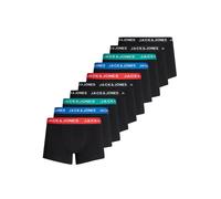 Boxershorts JACK & JONES "Boxershort JACHUEY TRUNKS 5 PACK 10er Pack", Herren, Gr. S, bunt (rot, blau, petrol, schwarz), Obermaterial: 95% Baumwolle CO. 5% Elasthan EL., Unterhosen (93675417-S) rot, b