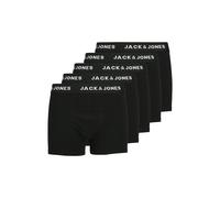 JACK & JONES Jungen Boxershorts, 5er Pack - JACHUEY TRUNKS, Baumwoll-Stretch, Logobund, schwarz, 176 Schwarz