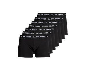 Boxershorts JACK & JONES "Boxershort JACHUEY TRUNKS 7 PACK 7er Pack", Herren, Gr. L, schwarz, Obermaterial: 95% Baumwolle CO. 5% Elasthan EL., Unterhosen (19960056-L) schwarz