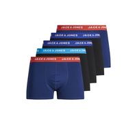 Boxershorts JACK & JONES "Boxershort JACLEE TRUNKS 5 PACK 5er Pack", Herren, Gr. XXL, schwarz (schwarz, blau), Obermaterial: 95% Baumwolle CO. 5% Elasthan EL., Unterhosen (73016203-XXL) schwarz, blau