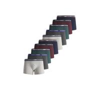 JACK&JONES Jungen Boxershorts, 10er Pack - JACOLIVER TRUNKS, Baumwoll-Stretch, Logobund Grau/Blau/Grün/Rot 164