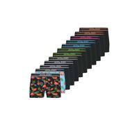 JACK&JONES Herren Boxershorts, 12er Pack - JACWATERMELON TRUNKS 12 PACK, Baumwollmischung Schwarz/Blau/Grün S