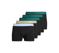 Jack & Jones 3-er Set Trunks Schwarz mit verschiedenfarbigem Webbund
