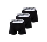 Boxershorts JACK & JONES "Boxershort SENSE TRUNKS 3 PACK 3er Pack", Herren, Gr. L, schwarz (schwarz, weiß), Obermaterial: 95% Baumwolle CO. 5% Elasthan EL., Unterhosen (97570940-L) schwarz, weiß