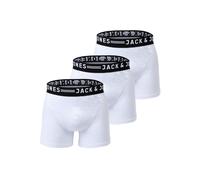 Boxershorts JACK & JONES "Boxershort SENSE TRUNKS 3 PACK 3er Pack", Herren, Gr. M, weiß, Obermaterial: 95% Baumwolle CO. 5% Elasthan EL., Unterhosen (93178164-M) weiß