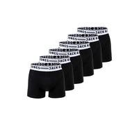 Boxershorts JACK & JONES "Boxershort SENSE TRUNKS 3 PACK 6er Pack", Herren, Gr. XL, schwarz (schwarz, weiß), Obermaterial: 95% Baumwolle CO. 5% Elasthan EL., Unterhosen (31385730-XL) schwarz, weiß