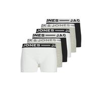 Boxershorts JACK & JONES "Boxershort SENSE TRUNKS 6 PACK JNR NOOS 6er Pack", Jungen, Gr. 140, bunt (schwarz, weiß, grau), Obermaterial: 95% Baumwolle CO. 5% Elasthan EL., Unterhosen (30257002-140) sch
