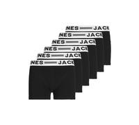 Boxershorts JACK & JONES "Boxershort SENSE TRUNKS 6 PACK JNR NOOS 6er Pack", Jungen, Gr. 164, schwarz (schwarz, weiß), Obermaterial: 95% Baumwolle CO. 5% Elasthan EL., Unterhosen (84601808-164) schwar