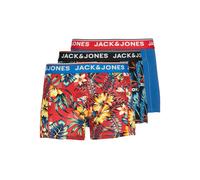 Boxershorts JACK & JONES "JACAZORES im 3er-Pack mit elastischem Bund und bequemem Stoff", Herren, Gr. M, 3 Stk., schwarz, Single Jersey, Obermaterial: 95% Baumwolle, 5% Elasthan, bedruckt, unifarben m