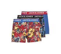 Boxershorts JACK & JONES "JACAZORES im 3er-Pack mit elastischem Bund und bequemem Stoff", Herren, Gr. XL, 3 Stk., schwarz, Single Jersey, Obermaterial: 95% Baumwolle, 5% Elasthan, bedruckt, unifarben