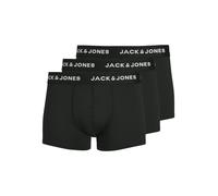 Boxershorts JACK & JONES "JACBASE Microfiber mit Gummibund, perfekter Passform, im 3er-Pack", Herren, Gr. S, 3 Stk., schwarz (schwarz, schwarz, schwarz), Single Jersey, Obermaterial: 90% Polyester, 10