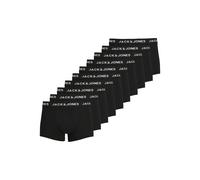 Boxershorts JACK & JONES "JACFLOWER Microfiber mit Logobund, Blumenprint und Stretchkomfort", Herren, Gr. M, 10 Stk., schwarz, Jersey, Obermaterial: 95% Baumwolle, 5% Elasthan, unifarben, körpernah, U