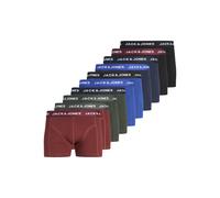 Trunk JACK & JONES "JACSOLID 10er-Pack, bequem, elastisch, ideal für jeden Tag", Herren, Gr. M, 10 Stk., rosin pack:sodalite blau, schwarz, firot brick, navy blazer, navy blazer, firot brick, schwarz,