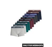 Boxershorts JACK & JONES "JACFLOWER Microfiber mit Logobund, Blumenprint und Stretchkomfort", Herren, Gr. XXL, 10 Stk., blau (dunkelgrau melange detail:sea moss, port royal, navy, lgm, dgm, sea moss,