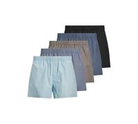 JACK&JONES Herren Web-Boxershorts, 5er Pack - JACMILANO WOVEN BOXERS 5 PACK, Baumwolle Schwarz/Braun/Blau L