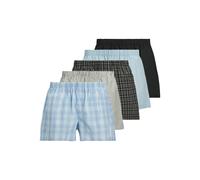 Jack & Jones Herren Web-Boxershorts JACMILANO WOVEN BOXERS 5 PACK 100% Baumwolle Schwarz/Grau/Blau S