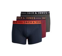 Boxershorts "JACLICHFIELD TRUNKS NOOS 3 PACK PLS", Herren, Gr. 3XL, 3 Stk., rot (burgundy), Jersey, Obermaterial: 95% Baumwolle, 5% Elasthan, JACK & JONES PLUSSIZE, unifarben, Unterhosen (30789311-XXX