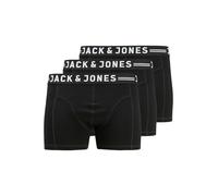 Boxershorts "JACSENSE TRUNKS 3-PACK NOOS PLS", Herren, Gr. 6XL, 3 Stk., schwarz, Jersey, Obermaterial: 95% Baumwolle, 5% Elasthan, JACK & JONES PLUSSIZE, unifarben, Unterhosen (48017969-6XL) schwarz