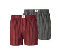 Boxershorts JAN VANDERSTORM "2er Pack Boxershorts THURE", Herren, Gr. 5XL, rot (rot grau), Obermaterial: 52% Baumwolle CO. 43% Polyester COOLMAX PES(Coolmax). 5% Elasthan EL., Unterhosen (47984531-5XL