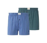 Boxershorts JAN VANDERSTORM "2er Pack Boxershorts THURE", Herren, Gr. 7XL, blau (blau petrol), Obermaterial: 58% Baumwolle CO. 37% Polyester COOLMAX PES(Coolmax). 5% Elasthan EL., Unterhosen (86045766