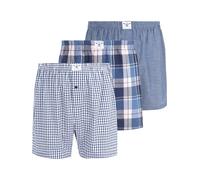 Boxershorts JAN VANDERSTORM "3er Pack Boxershorts RIKU", Herren, Gr. 3XL, blau (blau gemustert), Obermaterial: 100% Baumwolle CO., Unterhosen (83839124-XXXL) blau gemustert