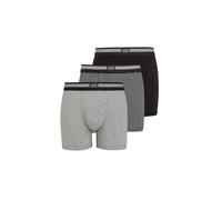Boxershorts JOCKEY "Boxershort Cotton Stretch Boxer Trunk 3P 3er Pack", Herren, Gr. 3XL, bunt (schwarz, grau), Obermaterial: 95% Baumwolle CO. 5% Elasthan EL., Unterhosen (44051021-XXXL) schwarz, grau
