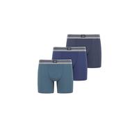 Boxershorts JOCKEY "Boxershort Cotton Stretch Boxer Trunk 3P 3er Pack", Herren, Gr. L, blau, Obermaterial: 95% Baumwolle CO. 5% Elasthan EL., Unterhosen (91677922-L) blau