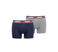 Boxershorts LEVI'S "Boxershort 2er Pack", Herren, Gr. M, blau (blau, hellgrau), Obermaterial: 95% Baumwolle CO. 5% Elasthan EL., Unterhosen (55692203-M) blau, hellgrau