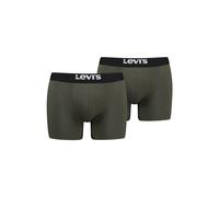 Boxershorts LEVI'S "Boxershort 2er Pack", Herren, Gr. S, grün (khaki), Obermaterial: 95% Baumwolle CO. 5% Elasthan EL., Unterhosen (62556815-S) khaki