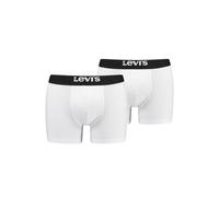 Boxershorts LEVI'S "Boxershort 2er Pack", Herren, Gr. S, weiß, Obermaterial: 95% Baumwolle CO. 5% Elasthan EL., Unterhosen (25414265-S) weiß