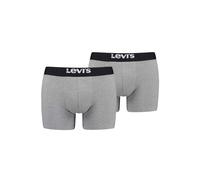 Boxershorts LEVI'S "Boxershort 2er Pack", Herren, Gr. XL, grau (grau melange), Obermaterial: 95% Baumwolle CO. 5% Elasthan EL., Unterhosen (55899957-XL) grau melange