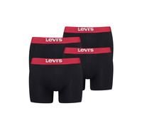 Boxershorts LEVI'S "Boxershort 4er Pack", Herren, Gr. L, schwarz (schwarz, rot), Obermaterial: 95% Baumwolle CO. 5% Elasthan EL., Unterhosen (11760425-L) schwarz, rot