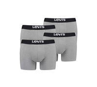 Boxershorts LEVI'S "Boxershort 4er Pack", Herren, Gr. M, grau (grau melange), Obermaterial: 95% Baumwolle CO. 5% Elasthan EL., Unterhosen (84316360-M) grau melange