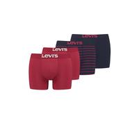 Boxershorts LEVI'S "Boxershort MEN SOLID BASIC BOXER & VINTAGE STRIPE 4P 4er Pack", Herren, Gr. XXL, rot (rot, schwarz), Obermaterial: 95% Baumwolle CO. 5% Elasthan EL., Unterhosen (94369238-XXL) rot,