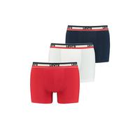 Boxershorts LEVI'S "Boxershort MEN SPRTSWR LOGO BOXER BRIEF 3P 3er Pack", Herren, Gr. M, bunt (weiß, blau, rot), Obermaterial: 95% Baumwolle CO. 5% Elasthan EL., Unterhosen (54936042-M) weiß, blau, ro