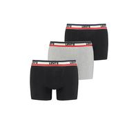 Boxershorts LEVI'S "Boxershort MEN SPRTSWR LOGO BOXER BRIEF 3P 3er Pack", Herren, Gr. M, schwarz (schwarz, grau), Obermaterial: 95% Baumwolle CO. 5% Elasthan EL., Unterhosen (20915022-M) schwarz, grau