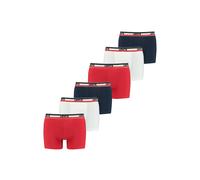 Boxershorts LEVI'S "Boxershort MEN SPRTSWR LOGO BOXER BRIEF 3P 6er Pack", Herren, Gr. L, bunt (weiß, blau, rot), Obermaterial: 95% Baumwolle CO. 5% Elasthan EL., Unterhosen (83290309-L) weiß, blau, ro