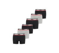 Boxershorts LEVI'S "Boxershort MEN SPRTSWR LOGO BOXER BRIEF 3P 6er Pack", Herren, Gr. XXL, schwarz (schwarz, grau), Obermaterial: 95% Baumwolle CO. 5% Elasthan EL., Unterhosen (32061508-XXL) schwarz,