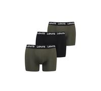Boxershorts LEVI'S "Boxershort Repeat Logo Boxer Brief 3P 3er Pack", Herren, Gr. XL, bunt (schwarz, grün), Obermaterial: 95% Baumwolle CO. 5% Elasthan EL., Unterhosen (94033559-XL) schwarz, grün