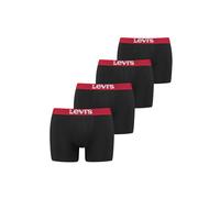 Boxershorts LEVI'S "Boxershort SOLID BASIC BOXER BRIEF ORG CO 4P ECOM 4er Pack", Herren, Gr. M, schwarz (schwarz, rot), Obermaterial: 95% Baumwolle CO. 5% Elasthan EL., Unterhosen (45824855-M) schwarz