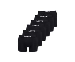 Boxershorts LEVI'S "Boxershort SOLID BASIC BOXER BRIEF ORG CO 6P ECOM 6er Pack", Herren, Gr. XL, schwarz, Obermaterial: 95% Baumwolle CO. 5% Elasthan EL., Unterhosen (89310425-XL) schwarz