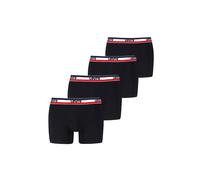 Boxershorts LEVI'S "Boxershort Sportswear Logo Boxer Brief 4P 4er Pack", Herren, Gr. M, bunt (dunkelbau, grau), Obermaterial: 95% Baumwolle CO. 5% Elasthan EL., Unterhosen (17716817-M) dunkelbau, grau