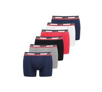 Boxershorts LEVI'S "Boxershort SPRTSWR LOGO BOXER BRIEF ORG CO 6P ECOM 6er Pack", Herren, Gr. XL, bunt (blau, rot, grau), Obermaterial: 95% Baumwolle CO. 5% Elasthan EL., Unterhosen (50626502-XL) blau