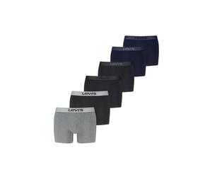 Boxershorts LEVI'S "Boxershort WB Boxer Brief 6P ECOM 6er Pack", Herren, Gr. M, bunt (schwarz, grau, dunkelblau), Obermaterial: 95% Baumwolle CO. 5% Elasthan EL., Unterhosen (50944103-M) schwarz, grau