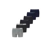 Boxershorts LEVI'S "LEVIS MEN MEL WB BOXER BRIEF 6P", Herren, Gr. XL, grau, indigo, Obermaterial: 95% Baumwolle, 5% Elasthan, Unterhosen (55766307-XL) grau, indigo